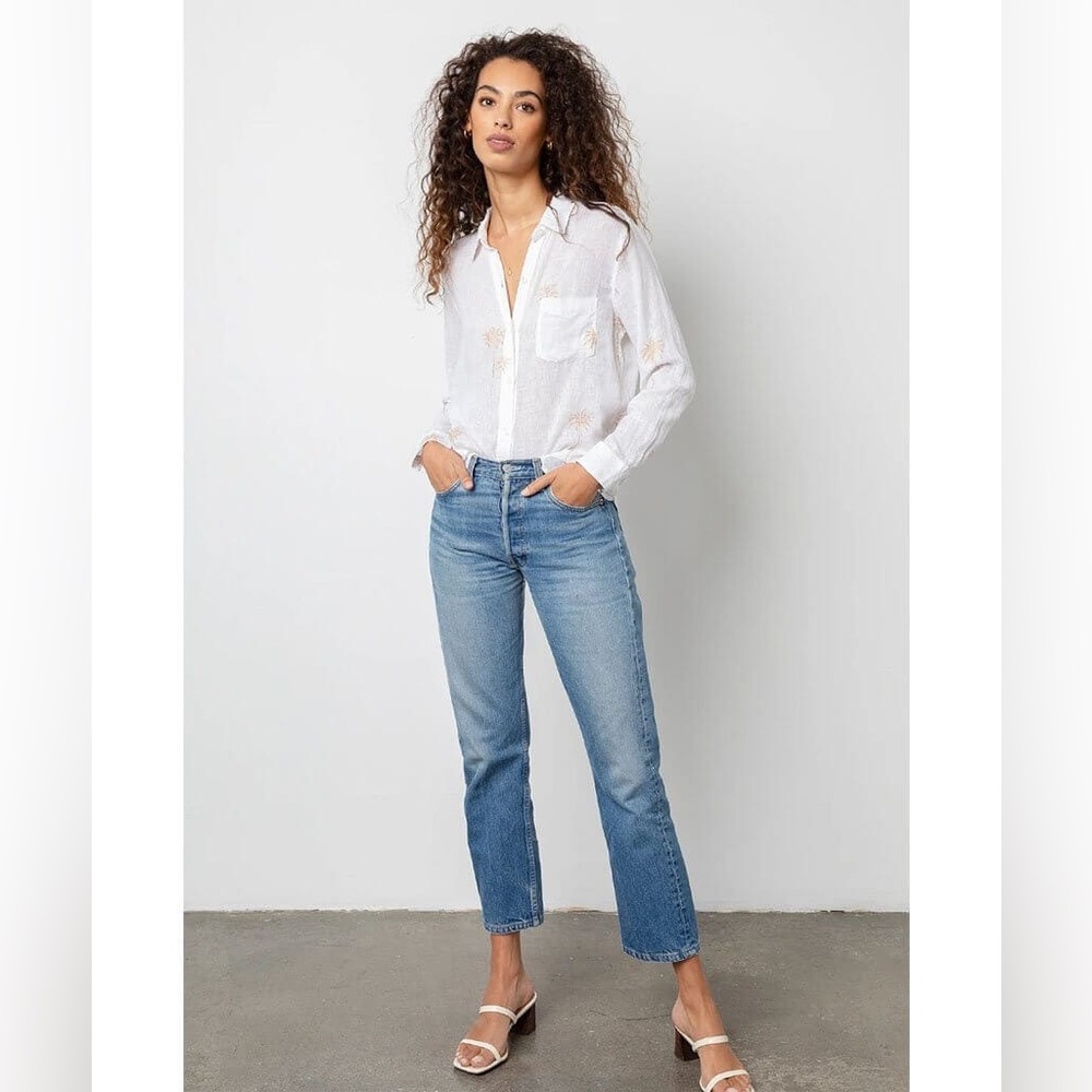 Rails Charli Cream Lightweight Linen Button-Up Top